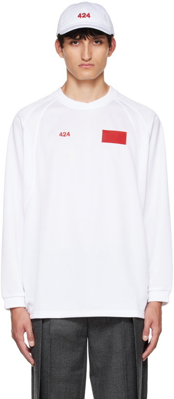 Photo: 424 White Patch Long Sleeve T-Shirt