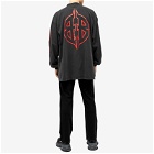 Balenciaga Men's Long Sleeve Metal T-Shirt in Faded Black/Red