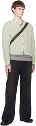 stein Green Knit V Neck Cardigan