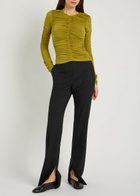 Tove Nevin Ruched Stretch-jersey top Green