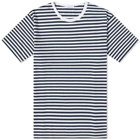 Nanamica Men's CoolMax Stripe T-Shirt in Navy And White