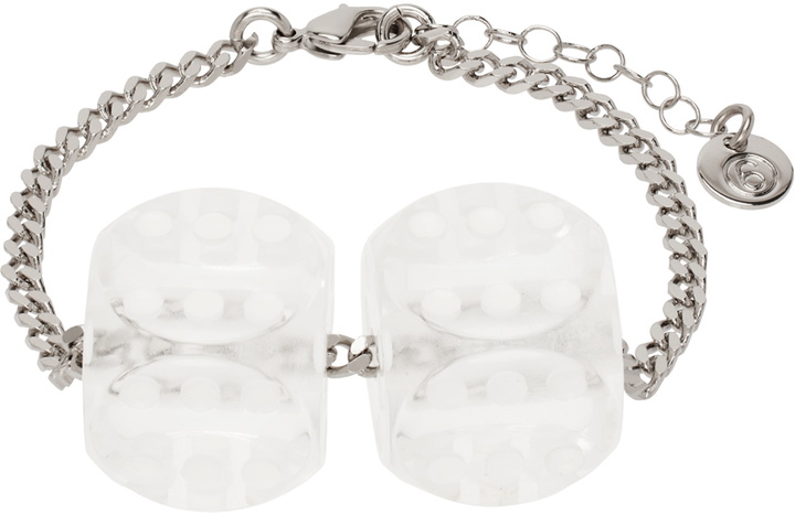 Photo: MM6 Maison Margiela Silver & White Dice Bracelet