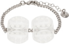 MM6 Maison Margiela Silver & White Dice Bracelet
