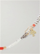 Peyote Bird - Rendezvous Sterling Silver and Gold-Filled Coral and Pearl Wrap Bracelet