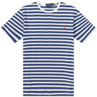 Polo Ralph Lauren Men's Narrow Stripe T-Shirt in Light Navy/White