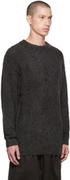 AMOMENTO Black Crewneck Sweater