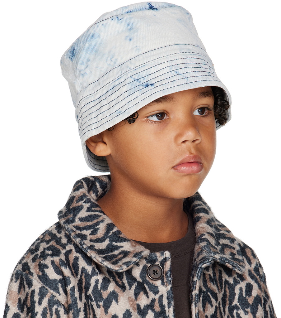 Wynken Kids Blue Denim Wave Bucket Hat Wynken