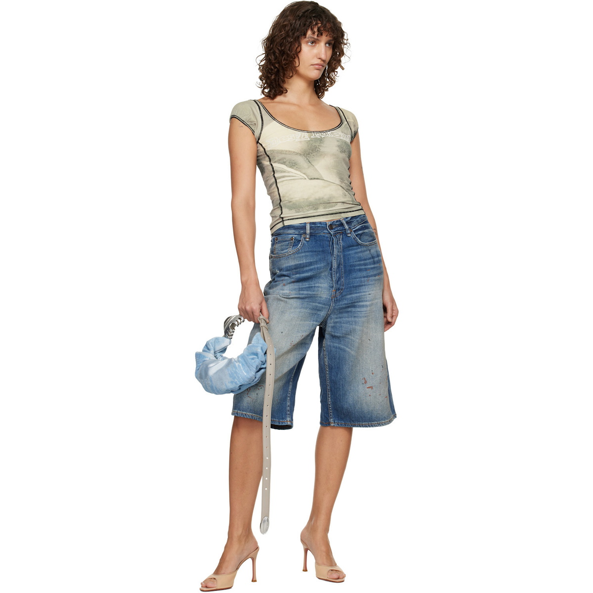 Diesel Blue Grab-D-Small Scrunched Bag