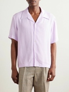 Séfr - Noam Convertible-Collar Voile Shirt - Purple