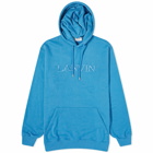 Lanvin Men's Embroidered Popover Hoodie in Neptune Blue