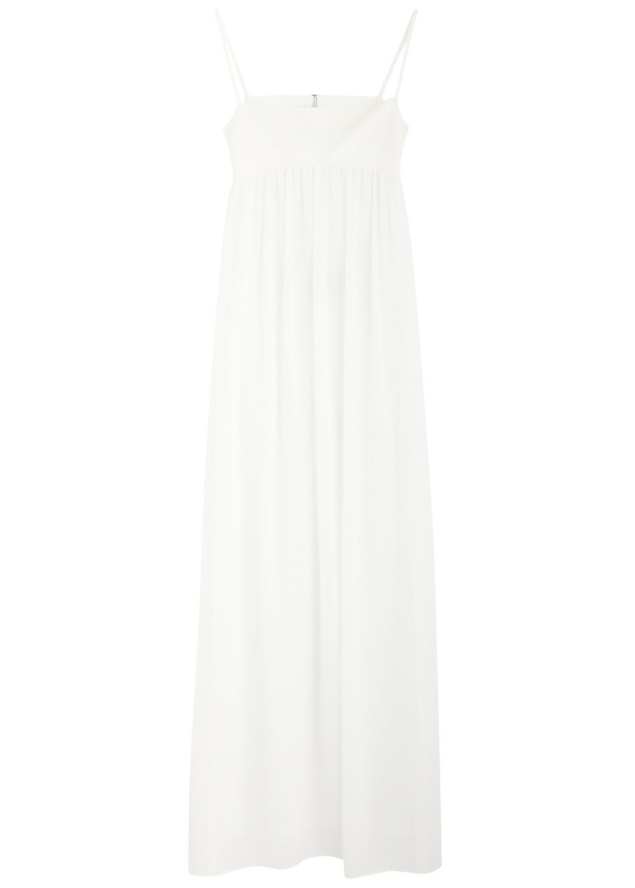 Jacquemus La Robe Peplo Sheer Chiffon Maxi Dress White Jacquemus
