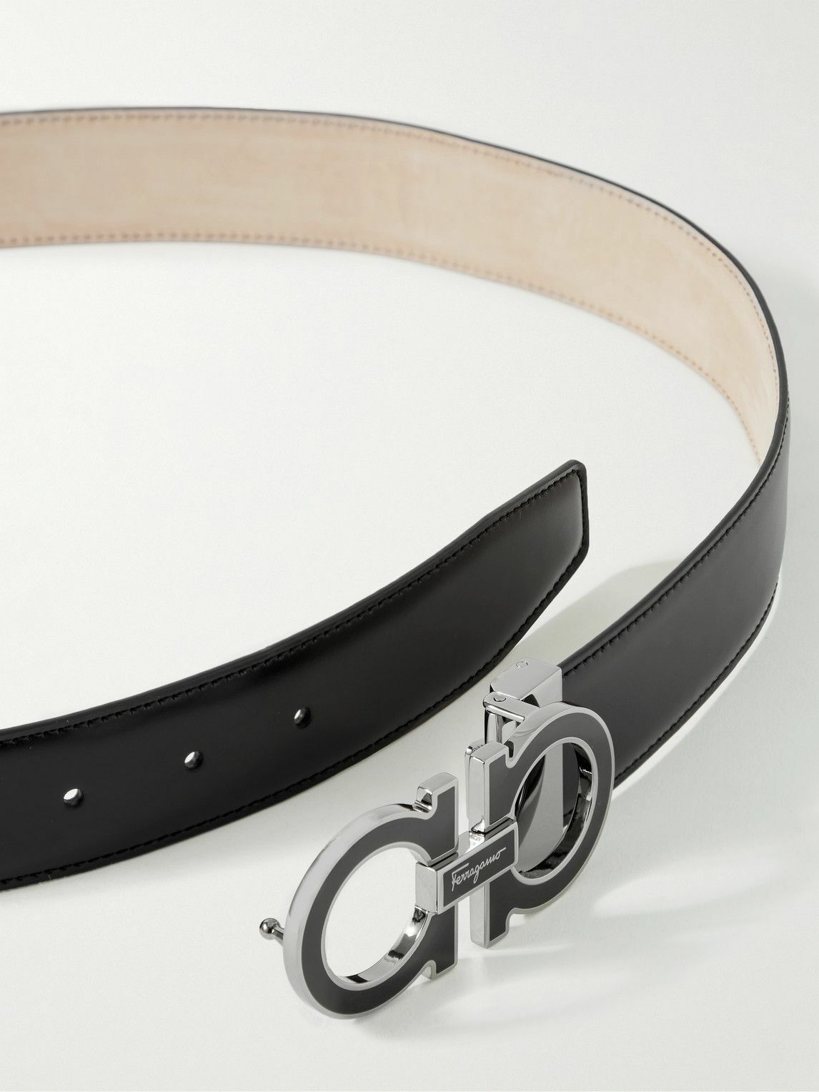 Salvatore Ferragamo - 3cm Leather Belt - Black Salvatore Ferragamo