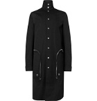 Rick Owens - Leather-Trimmed Cotton-Blend Canvas Trench Coat - Black