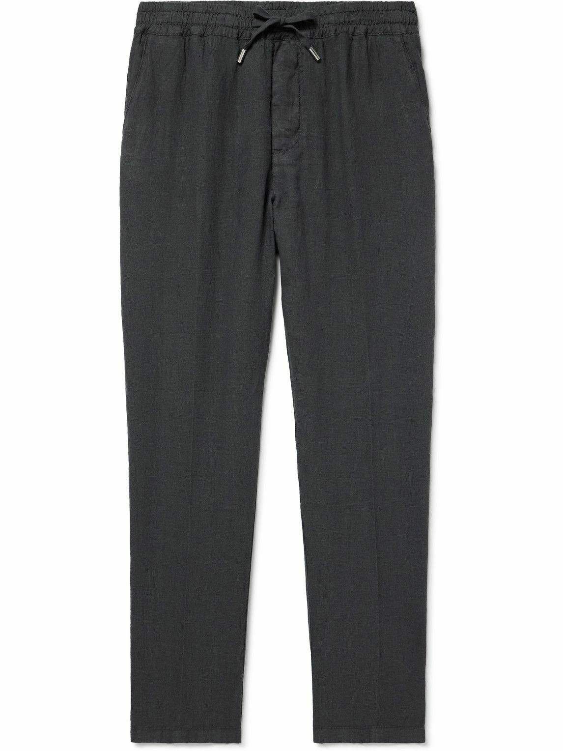 Altea - Mattia Straight-Leg Linen Trousers - Gray
