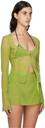 Kathryn Bowen SSENSE Exclusive Green Pulling Cardigan