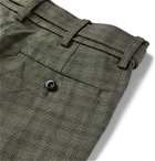 Sacai - Belted Checked Cotton Shorts - Brown