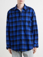 AGOLDE - Stanhope Checked Cotton-Flannel Shirt - Blue