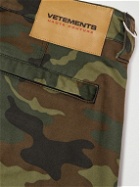 VETEMENTS - Wide-Leg Convertible Camouflage-Print Cotton-Twill Cargo Trousers - Green