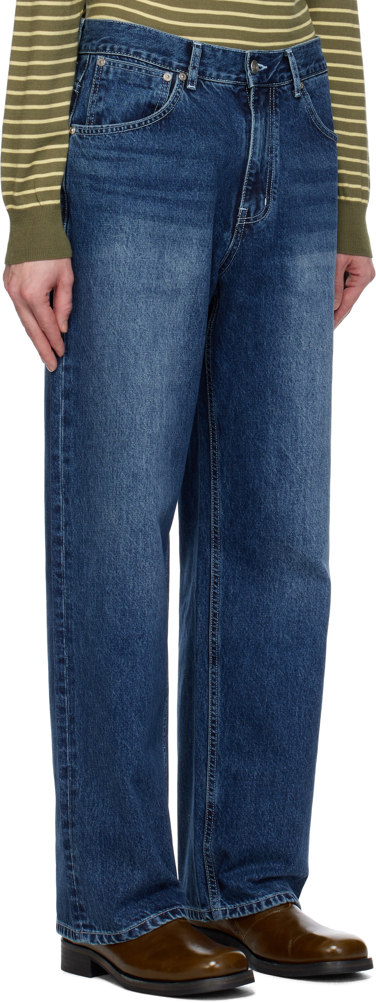 AFTER PRAY Navy Relaxed Essential Jeans