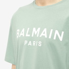 Balmain Men's Paris Logo T-Shirt in Jade/Natural