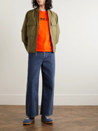 Moncler - Logo-Flocked Cotton-Jersey T-Shirt - Orange