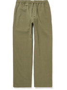 Satta - Flow Straight-Leg Cotton and Linen-Blend Canvas Drawstring Trousers - Green