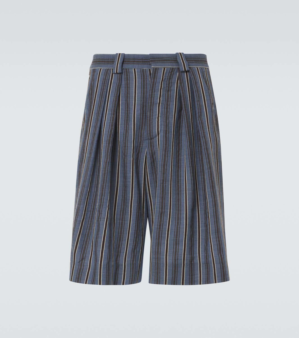 King & Tuckfield Striped wool Bermuda shorts