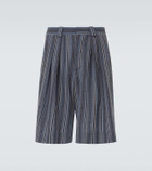 King & Tuckfield Striped wool Bermuda shorts