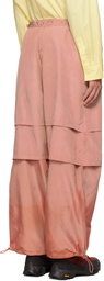 Charlie Constantinou Red Triple Layered Nylon Trousers
