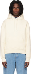 AMI Paris Off-White Cotton Embossed Ami De Coeur Hoodie