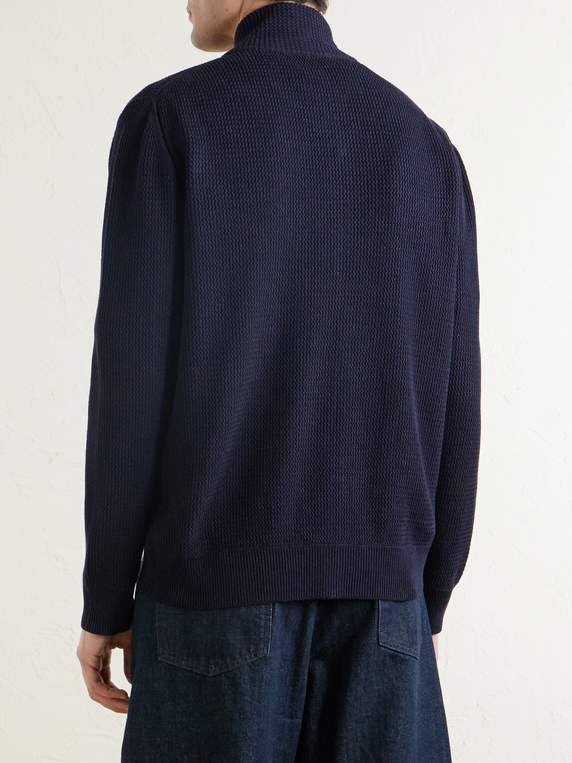 PIACENZA 1733 - Knitted Silk and Linen-Blend Zip-Up Cardigan - Blue