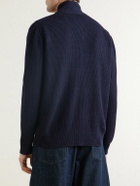 PIACENZA 1733 - Knitted Silk and Linen-Blend Zip-Up Cardigan - Blue