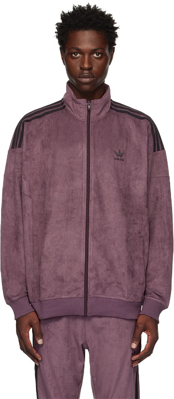 Photo: adidas Originals Purple Adicolor Classics Plush Track Jacket