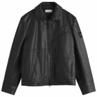 Stone Island Men's PrimaLoft Leather Jacket in Black