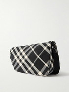 Burberry - Large Shield Checked Jacquard Messenger Bag