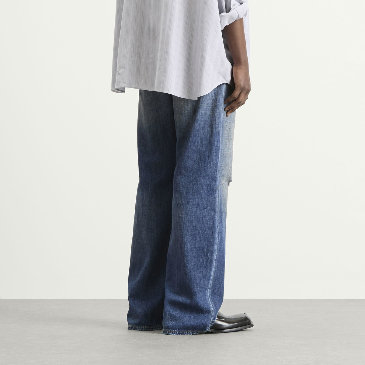 Acne Studios Men's 2021 Blue Trafalgar Wide Leg Jeans in Mid Blue