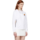 Courreges White Stripe Logo Snap Hoodie