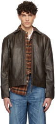 Nudie Jeans Brown Eddy Rider Leather Jacket