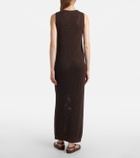Brunello Cucinelli Open-knit cotton-blend maxi dress