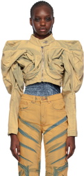 Masha Popova Beige Scrapyard Denim Jacket