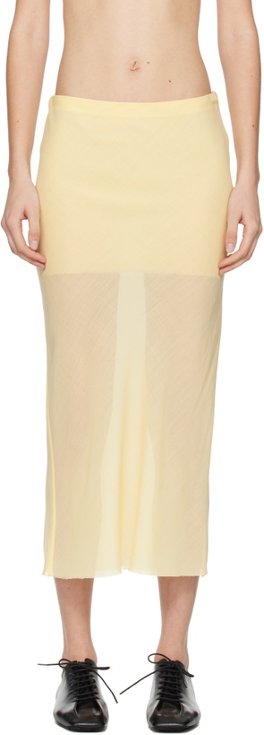 Photo: Rier Yellow Wool Gauze Midi Skirt