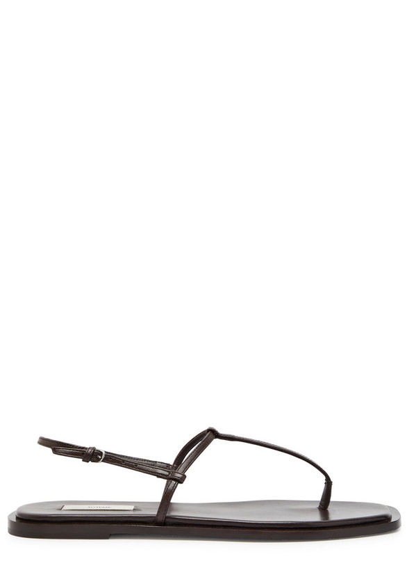 Photo: Toteme T-strap Leather Sandals Brown