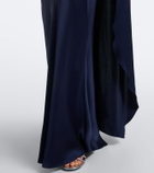 Simkhai Izel asymmetric caped satin gown