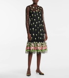 REDValentino Floral point d'espirit tulle midi dress