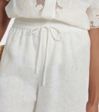Alémais Embroidered linen culottes