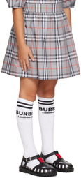 Burberry Kids Gray Check Skirt