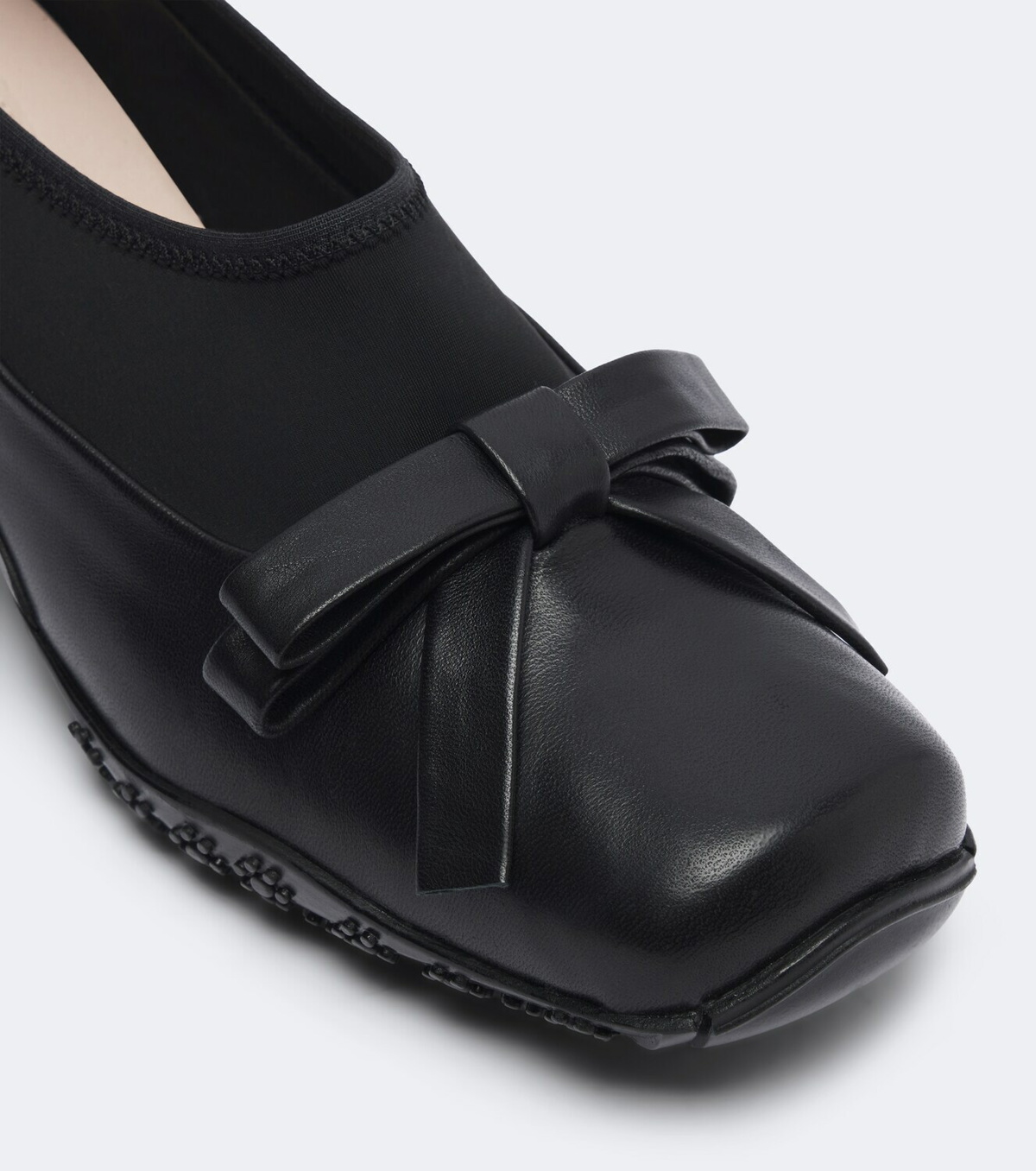 Simone Rocha Bow-detail leather-trimmed slip-on shoes