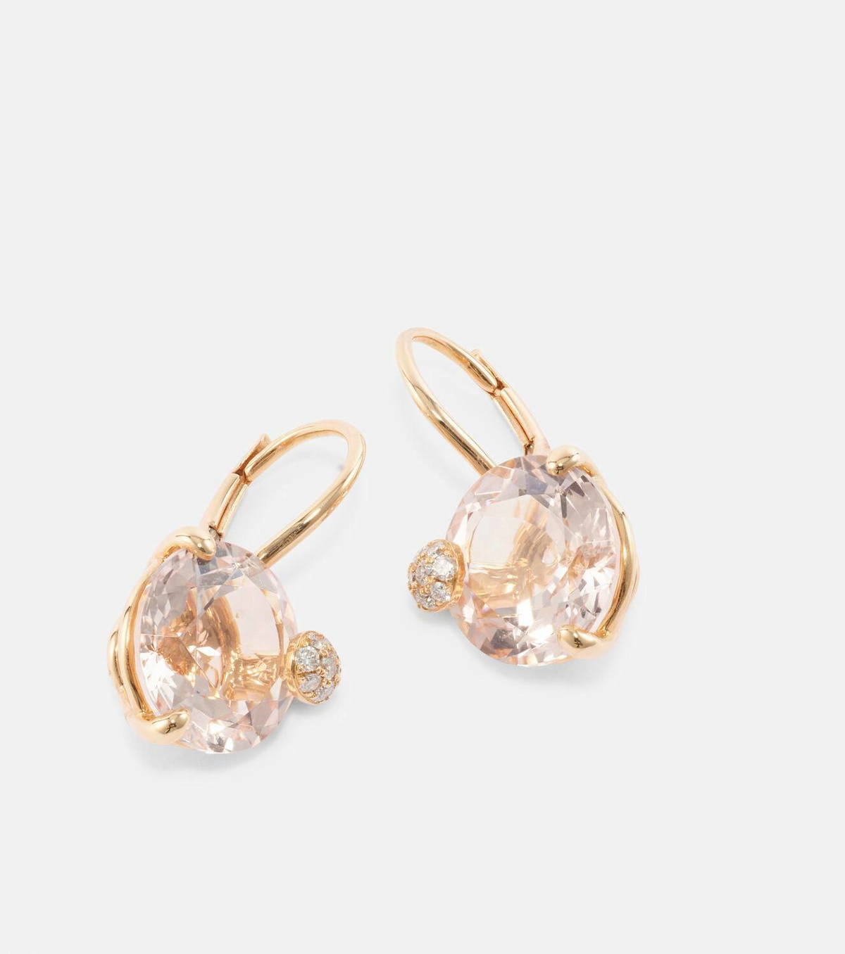 Bucherer Fine Jewellery Peekaboo 18kt rose gold earrings with morganites and diamonds