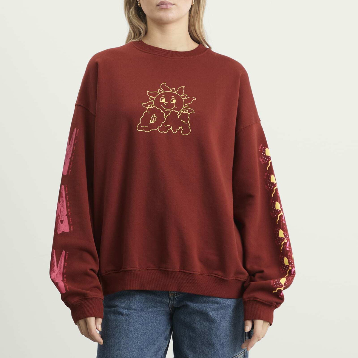Damson Madder Women's Sundried Washing Line Hoodie in Brick