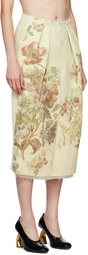 Dries Van Noten Off-White Floral Midi Skirt